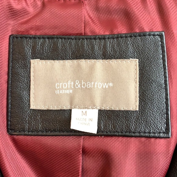 croft & barrow 100% Leather Coat with Hood - Picture 5 of 7